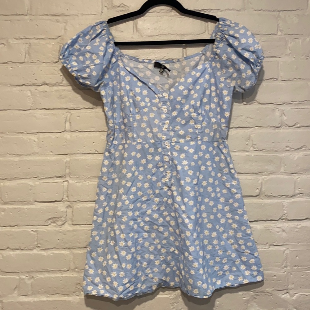 Blue Floral Skater Dress